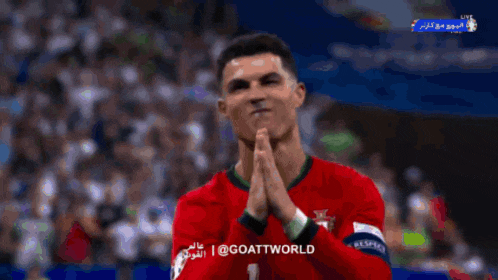 a soccer player with a goattworld logo on the bottom right