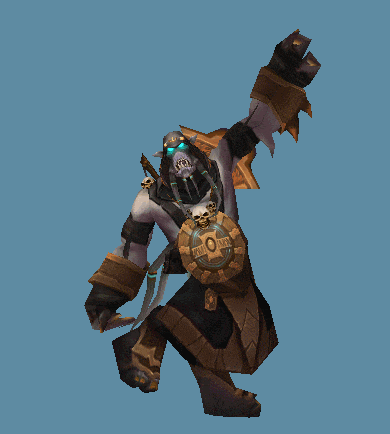 a computer generated image of a monster with a shield that says ' warrior ' on it