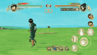 a video game with lee and sasuke fighting