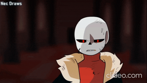 a cartoon drawing of a skeleton with red eyes and the words nec draws below it