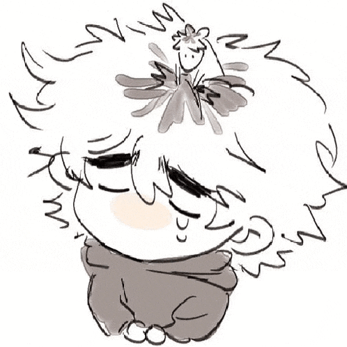 it is a drawing of a person with a flower in their hair .