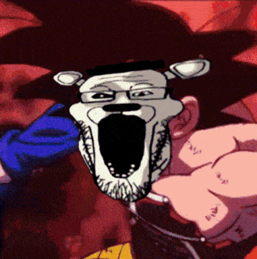 a cartoon of a man with glasses and a beard screaming
