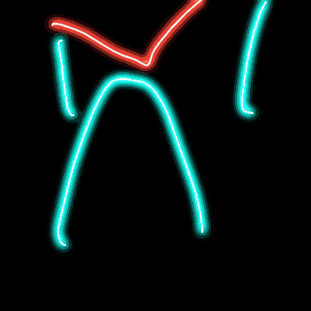 a drawing of a person with neon lights on their arms