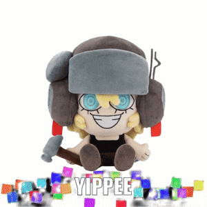 a stuffed toy with the name yippee written on it