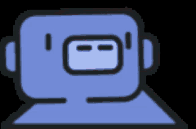 a cartoon drawing of a robot with a square face and headphones .