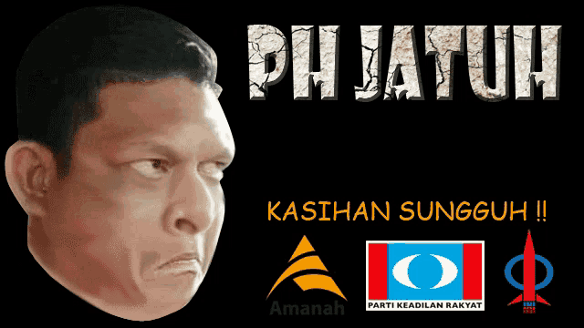 a poster with a man 's face and the word pijabatuh