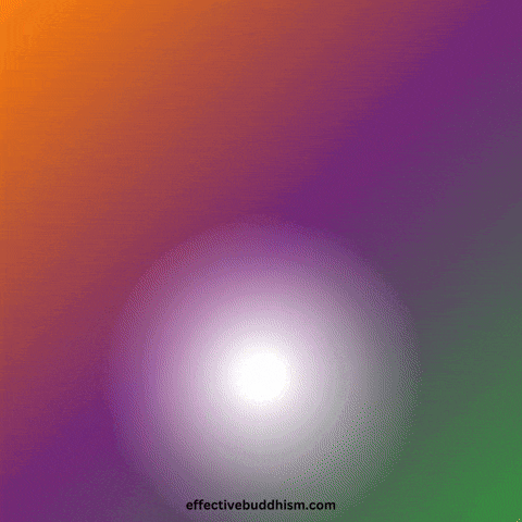 a purple and orange background with a gold flower in the center