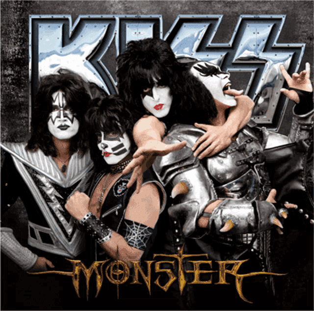 a kiss monster album cover shows a group of people posing for a photo
