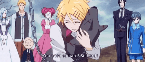 a girl is chained to a man and says you tried so hard !