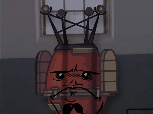 a cartoon drawing of a man with a mustache