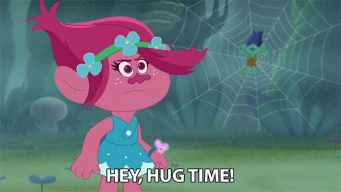 Hey Hug Time Poppy GIF - Hey Hug Time Poppy Amanda Leighton GIFs