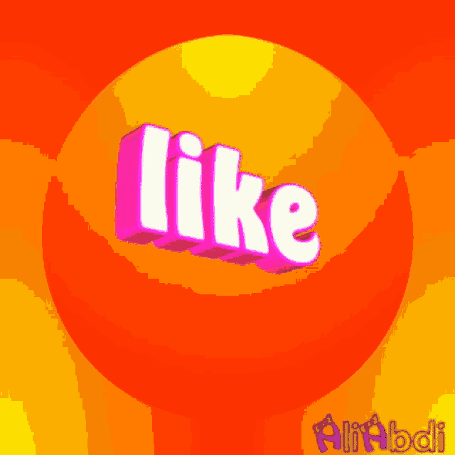 an orange circle with the word like written in yellow