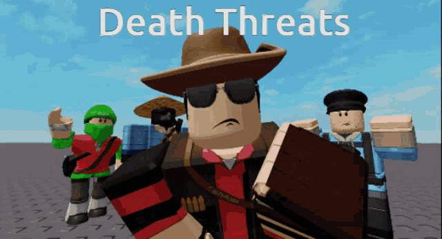 Death Threats Roblox GIF - Death Threats Roblox Roblox Meme GIFs