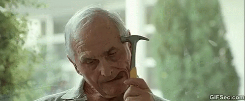 Crazy Old Man GIF - Crazy Old Man Hammer GIFs