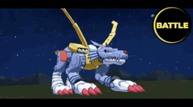 a screenshot of a video game with a battle button in the middle
