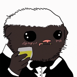 a cartoon of a monkey wearing a tuxedo and holding a drink