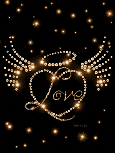 a black background with the word love written in gold