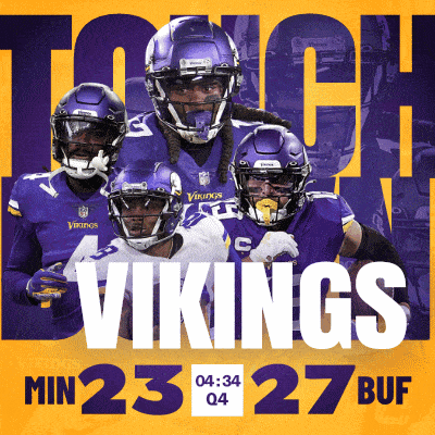a poster for the vikings football team shows players in purple uniforms