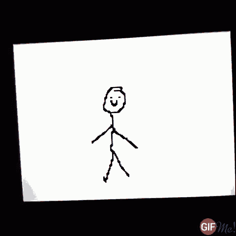 a drawing of a stick figure with a mustache and a smiley face