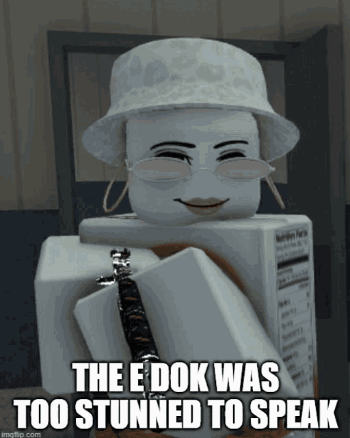 the e dok was too stunned to speak written on a poster
