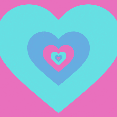 a blue and pink heart on a pink and blue background
