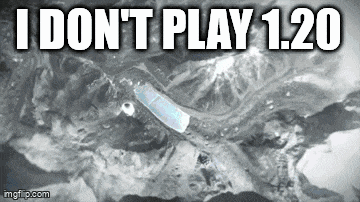 a black and white image with the words `` i do n't play 1.20 ''