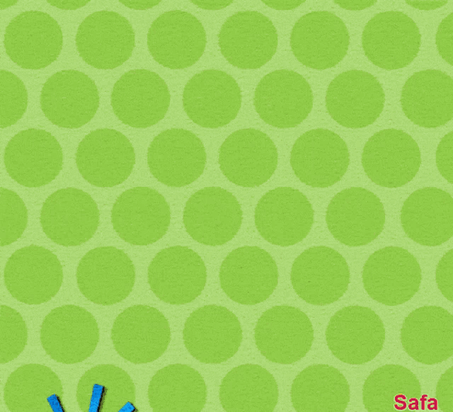 a green polka dot background with the words good morning in red