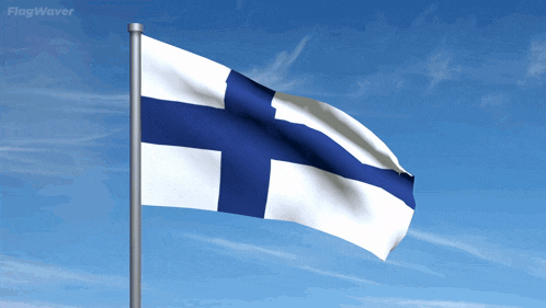 a blue and white flag with the word flagwaver on the bottom right