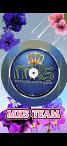 a mks team logo is surrounded by flowers and butterflies