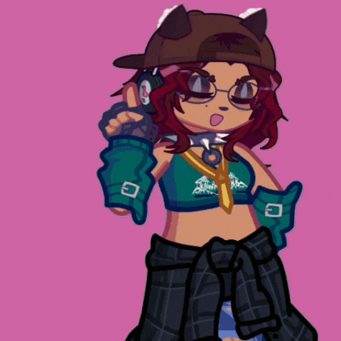 a drawing of a girl wearing a hat and gloves with the letter g on them