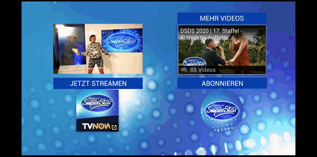 a screenshot of a tv show called superstar on tvnova