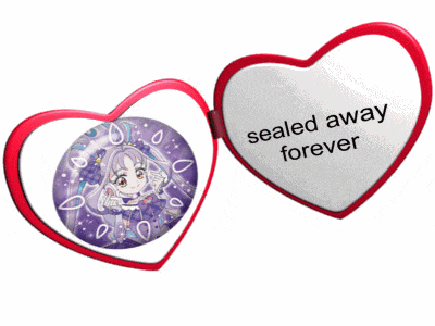 a heart shaped picture frame that says sealed away forever on it