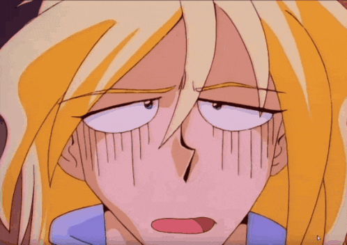 a close up of a cartoon character 's face with a surprised look on his face