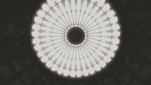 a person is flying through the air in a circle of lights .