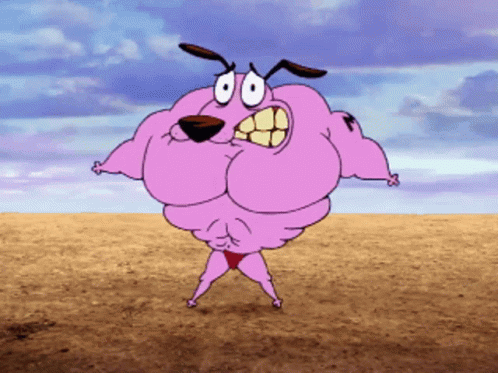 Courage The Cowardly Dog Muscle Dog GIF - Courage The Cowardly Dog Muscle Dog Courage Muscle GIFs