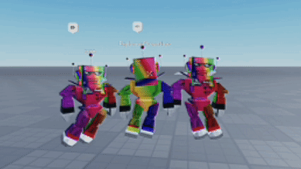 a group of colorful robots are standing next to each other in a video game