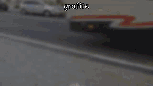 a blurred image of an anime girl with grafite written on the bottom