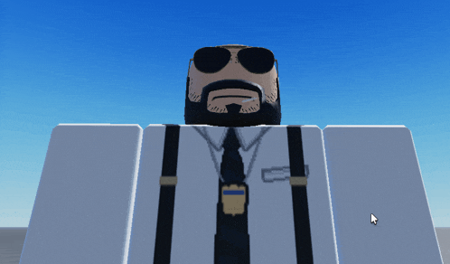 a man with a beard and suspenders is wearing sunglasses
