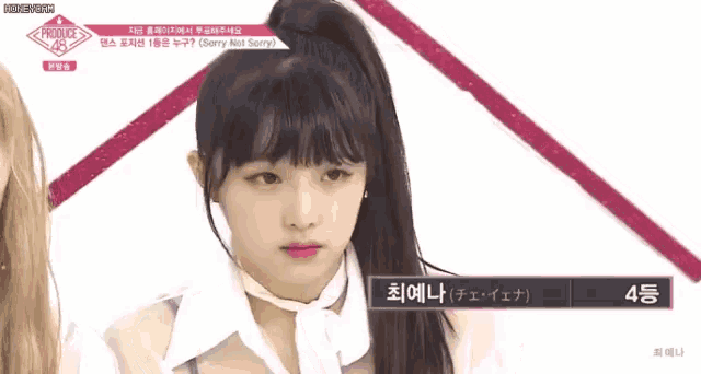 a girl with a ponytail is wearing a white shirt and a tie .