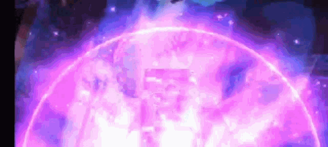 a purple and blue circle with a purple light coming out of it