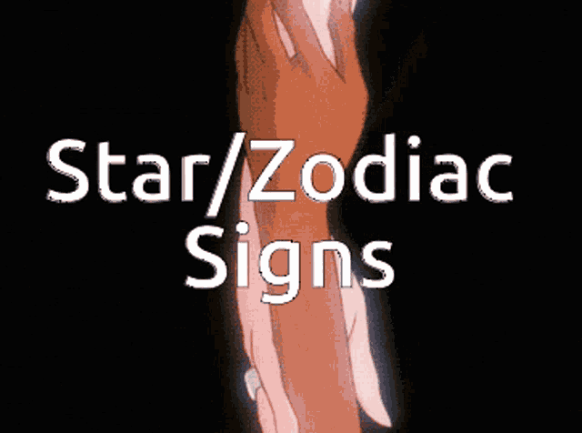 a black background with the words star / zodiac signs written on it