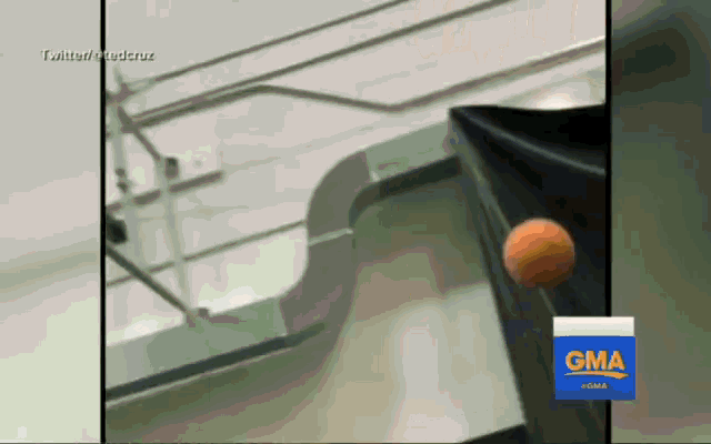 a gma news broadcast shows a tennis ball being thrown