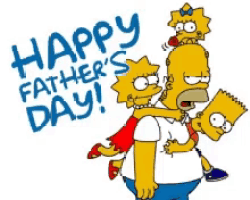 a happy father 's day greeting card with homer simpson carrying his family