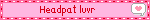 a pink banner that says headpat luvr with a heart in the corner