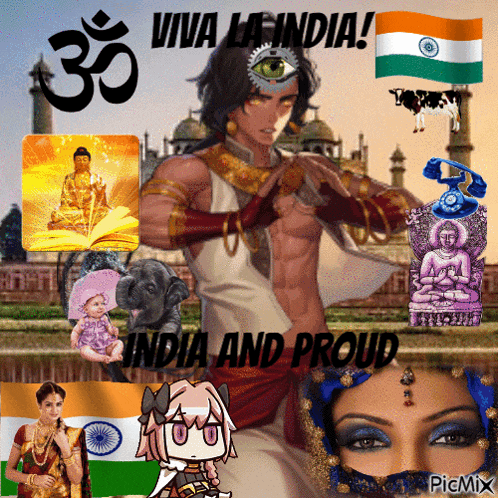 a collage of images with the words viva la india india and proud on the bottom