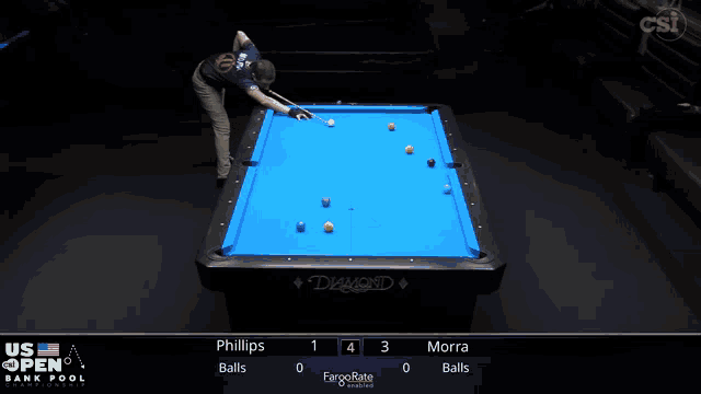 a pool table with balls on it that says diamond on it