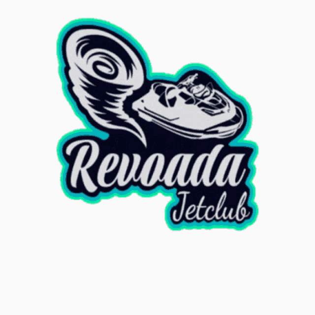 a logo for revoada jetclub with a boat in a tornado