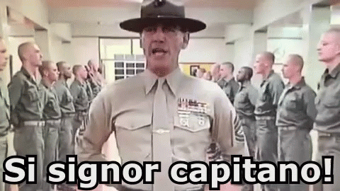 Si Signor Capitano Full Metal Jacket Sergente Hartman GIF