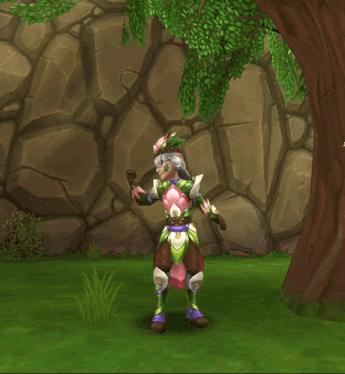 a cartoon character is standing under a tree with a glowing light behind him