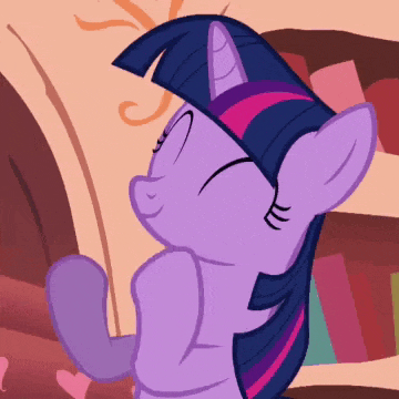twilight sparkle is a purple pony with a pink mane